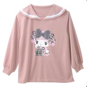 jfashion Api sanrio my melody goth lolita jk uniform pink sailor sweatshirt